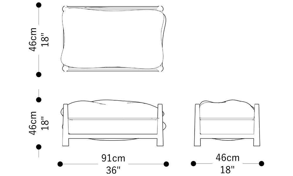 Image of the main dimensions of the product